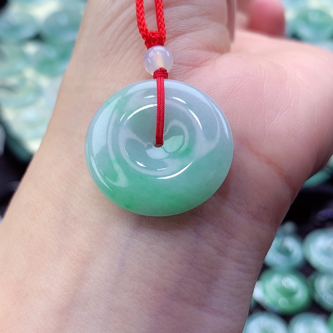 翡翠颈饰未镶嵌吊坠3尺寸:24.3-5.4