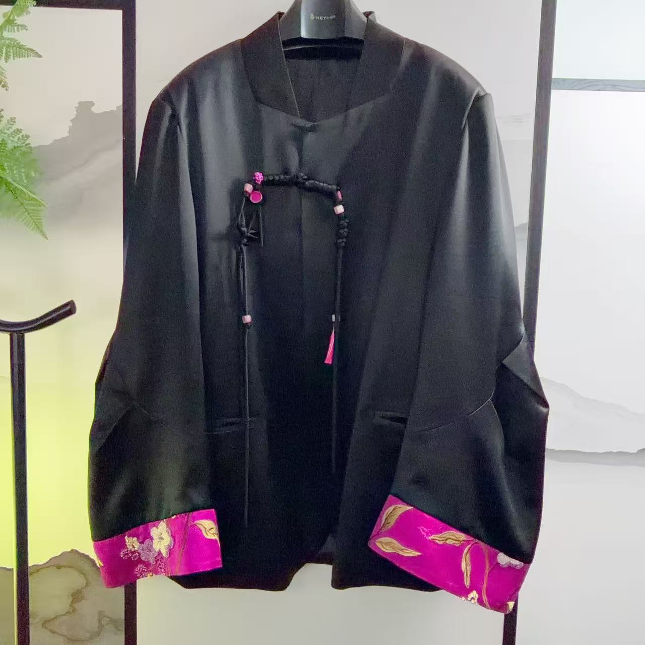 【娇娇美娇】涵兮醋酸手工盘扣外套