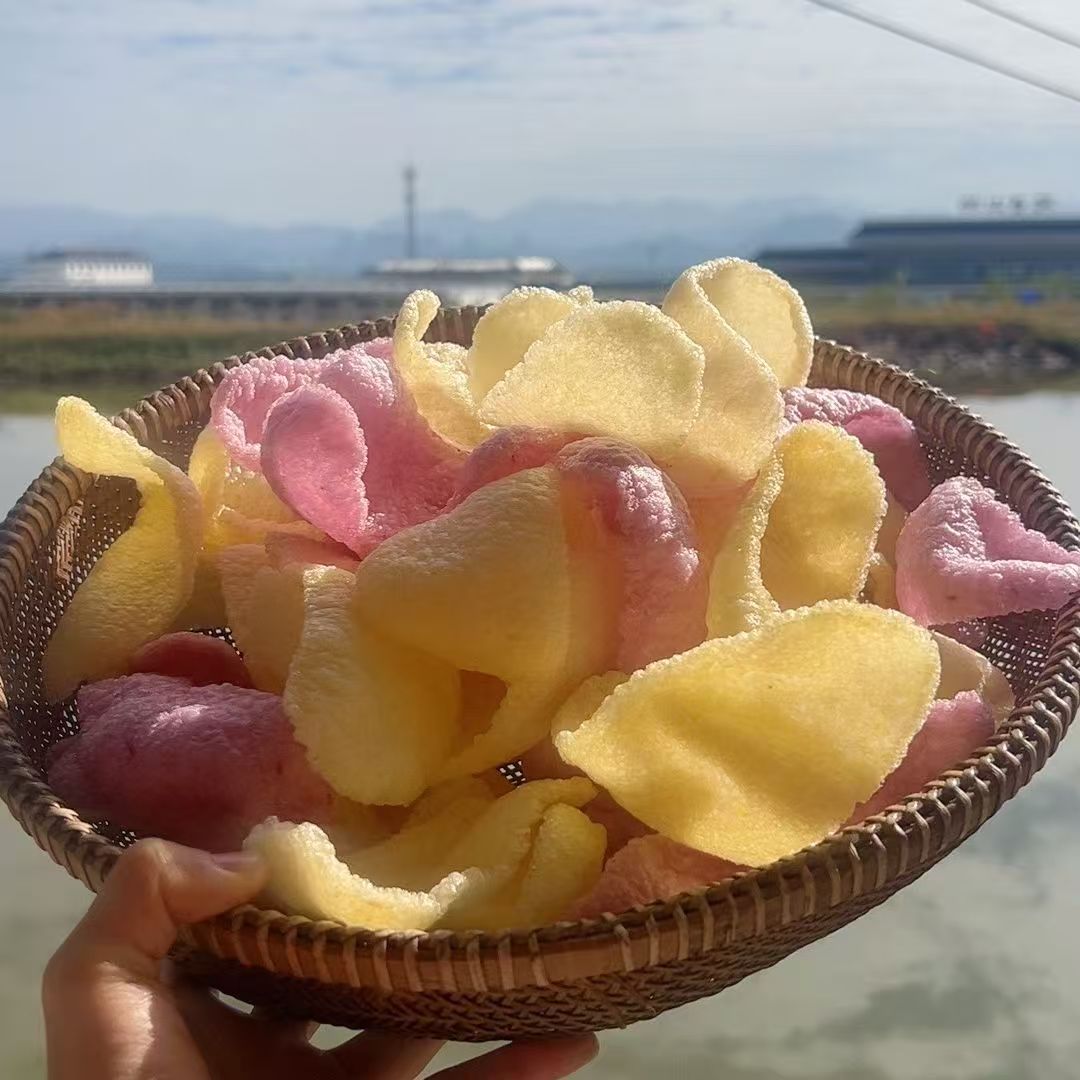 【纯手工】制作薯片油炸小吃红薯半成品网红零食批发