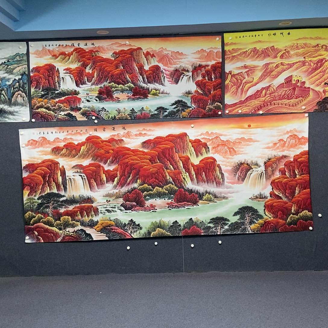 国画江**遇大丈二山水一副