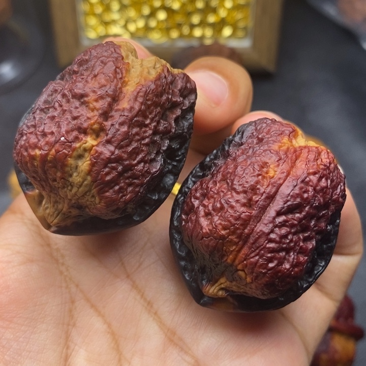 文玩核桃把件41尺鱼子金蟾