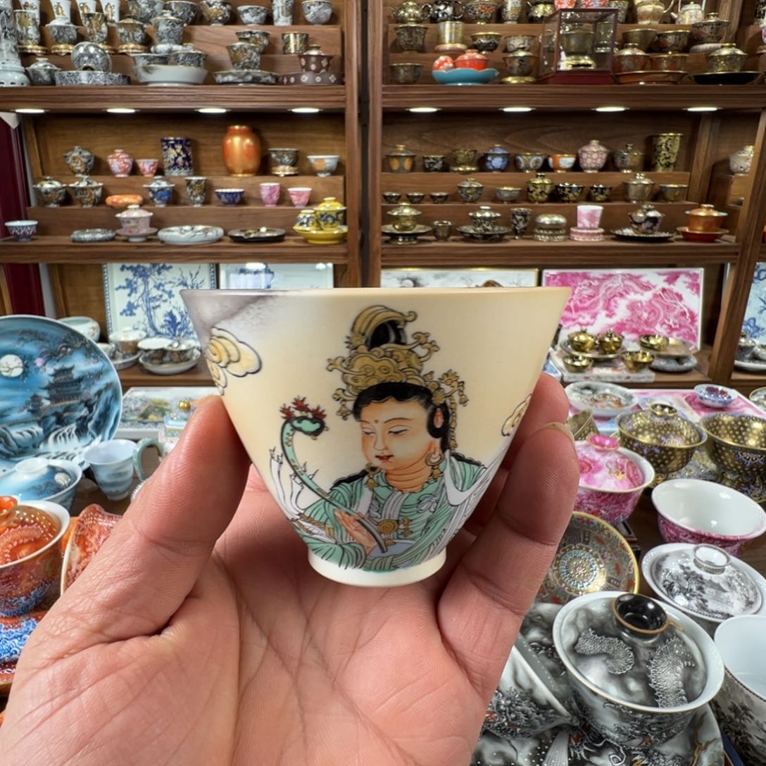 柴烧敦煌壁画主人杯