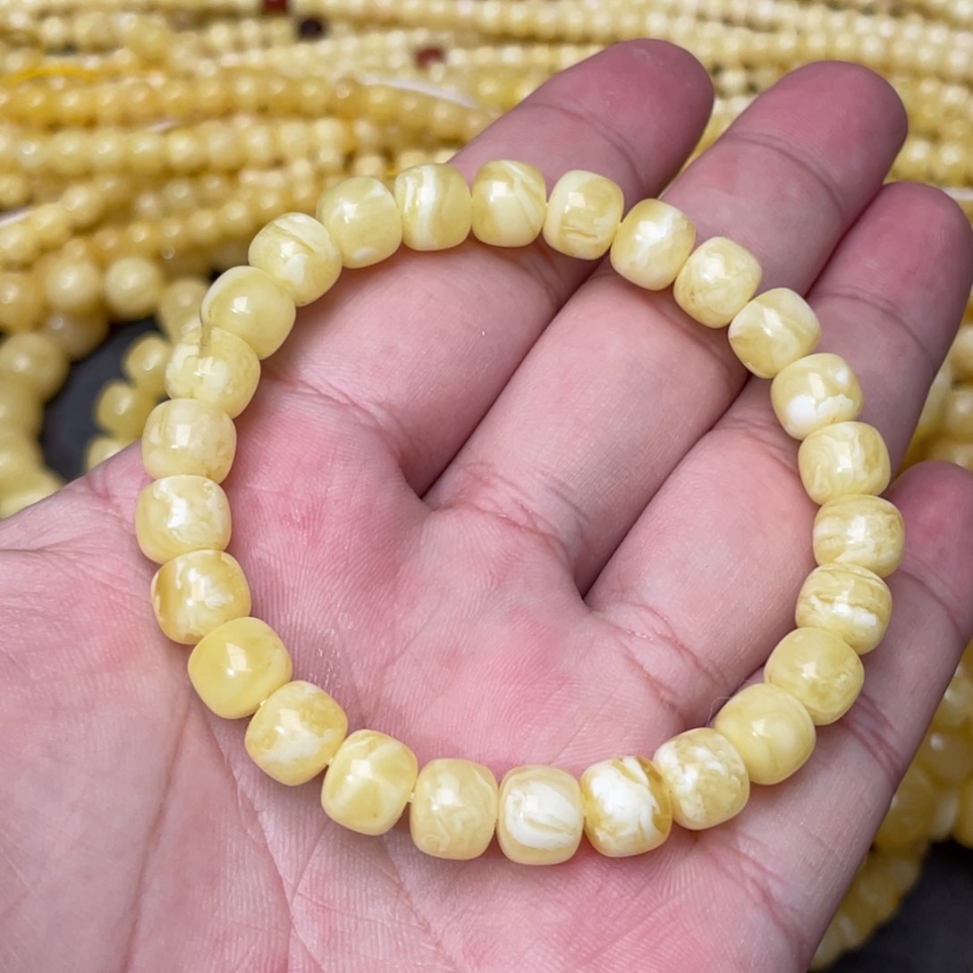 蜜蜡裸石未镶嵌蜜蜡手串8.3mm