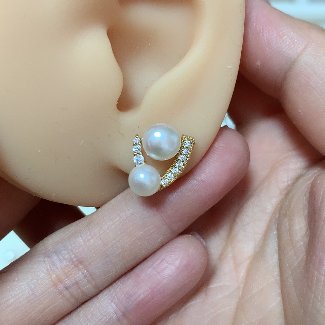 淡水珍珠耳饰合金