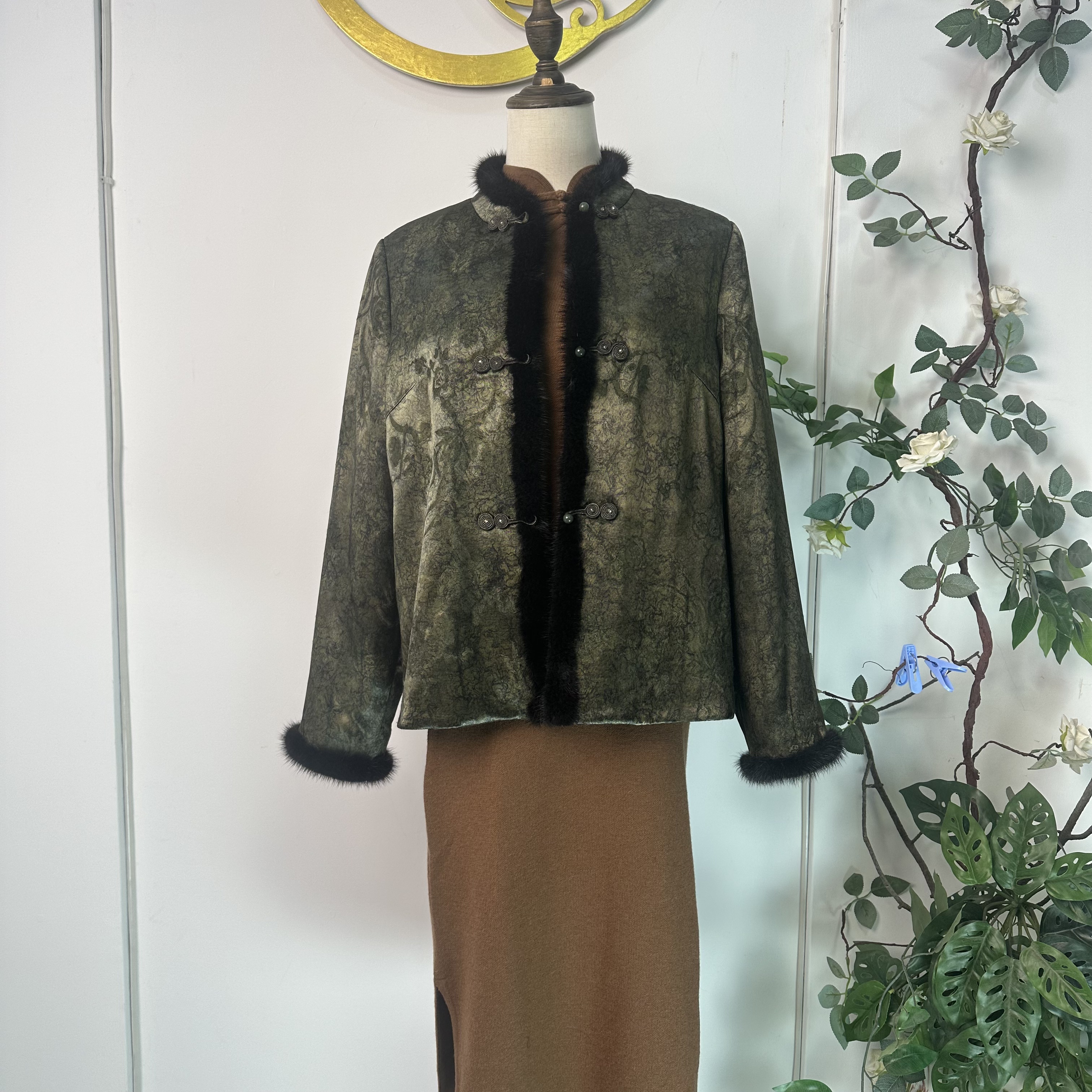 褀玉[竹韵]新中式棉服秋冬提花中国风复古网红冬季