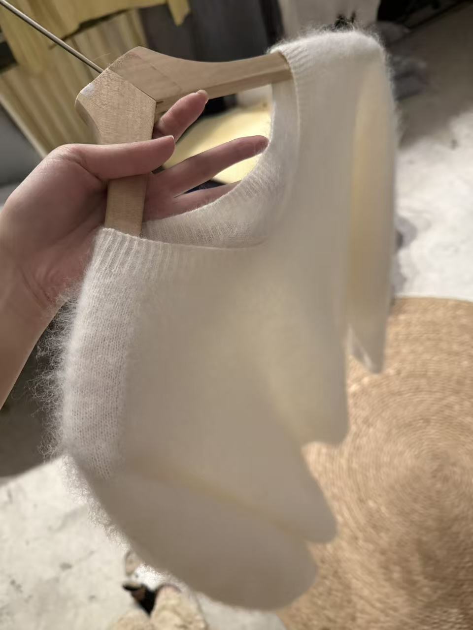 100%羊绒拉绒显瘦长袖百搭打底衫翻领针织时尚不褪色毛针织衫冬季