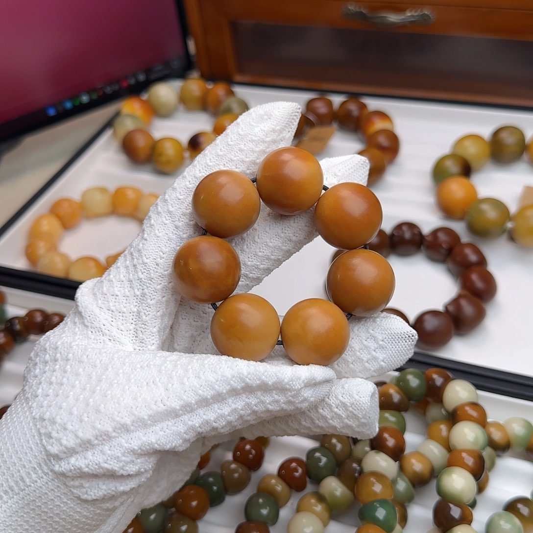 菩提根/象牙果手串卡23干磨手捻微微瑕