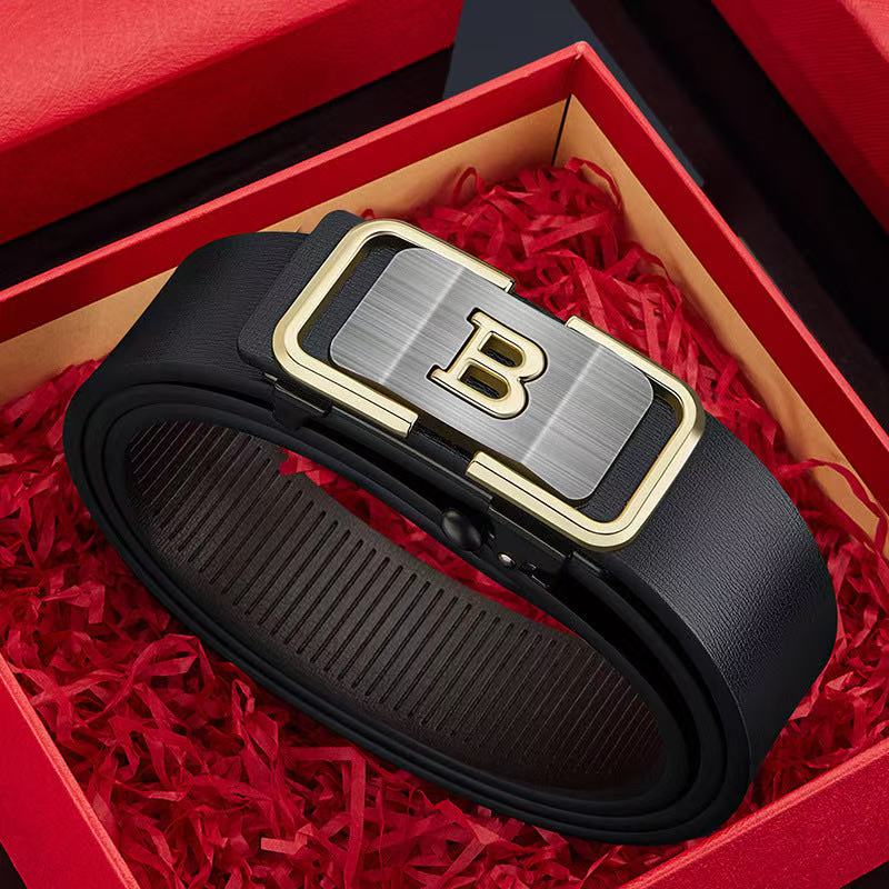 韩版时尚男士替换经典老款B字腰带西装腰带软皮腰带衬衫必须腰带