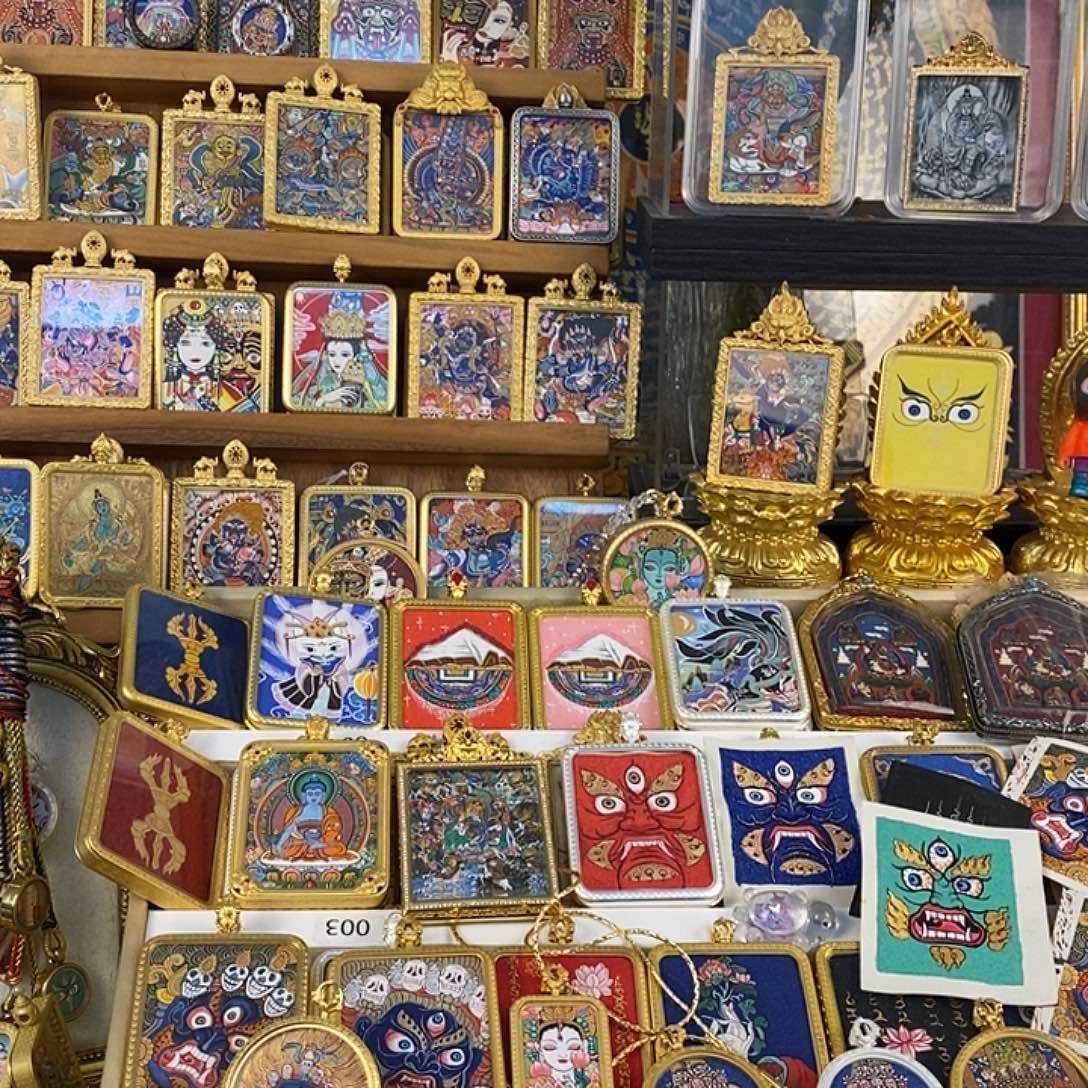 镜****吊坠出手绘唐卡 扎基拉姆