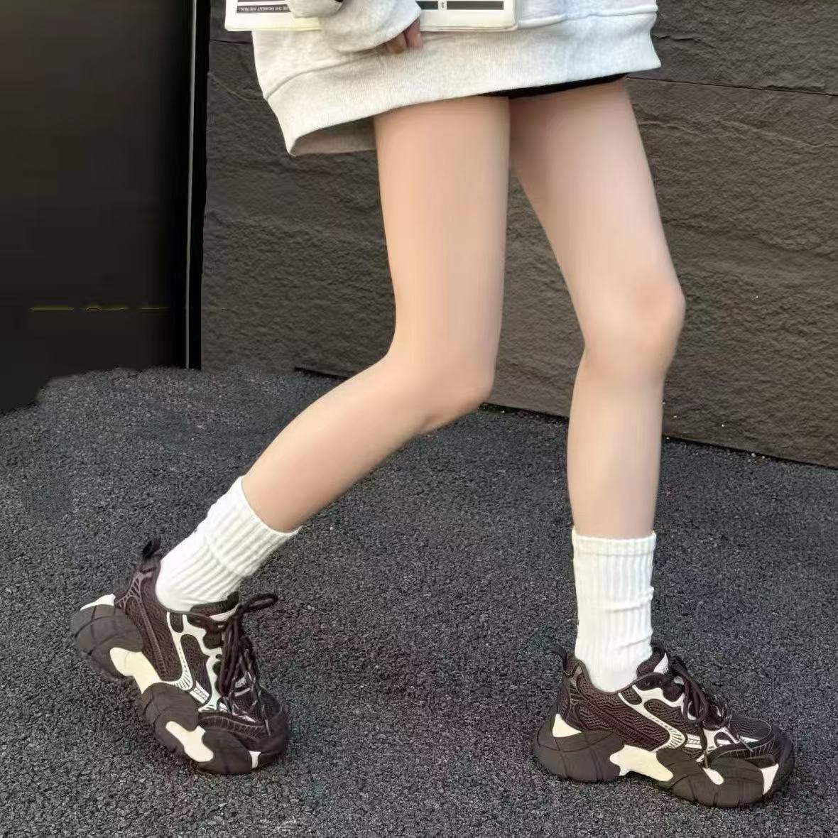 C9863   咖色 百搭厚底老爹鞋2025新款轻便女时尚休闲鞋