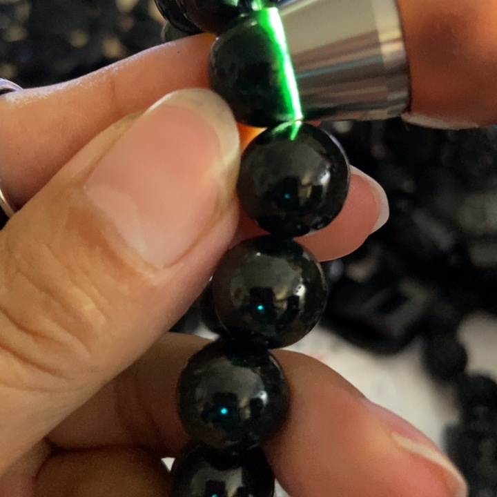 翡翠未镶嵌手链墨翠12
