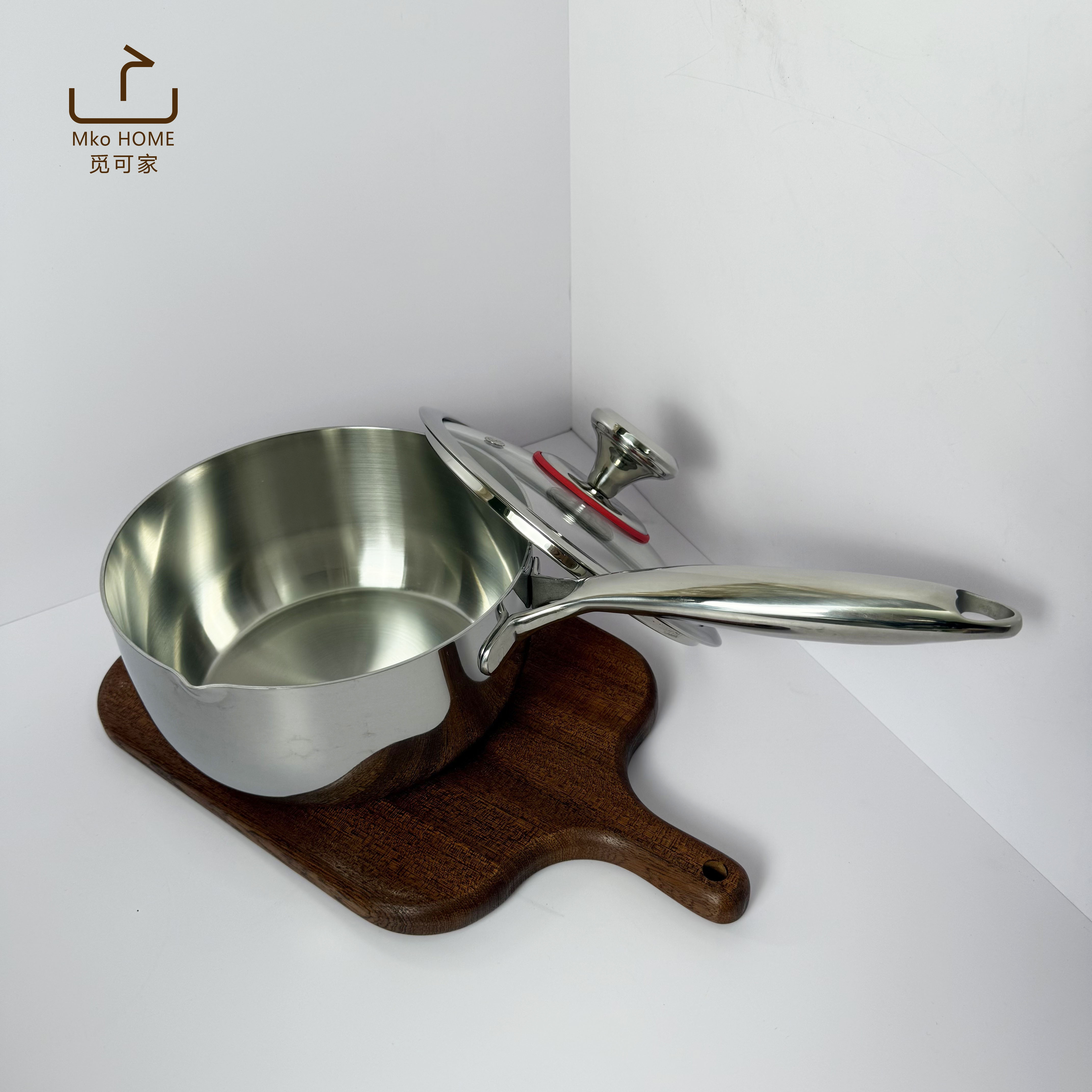 出口品质·光面奶锅18*9.5CM宝宝辅食锅316不锈钢家用煮粥热奶锅