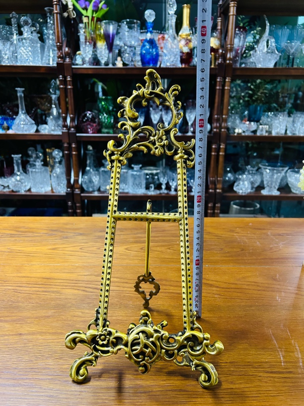 复古美式黄铜支架架盘子法式展示架金属架托盘摆件赏盘支架盘架