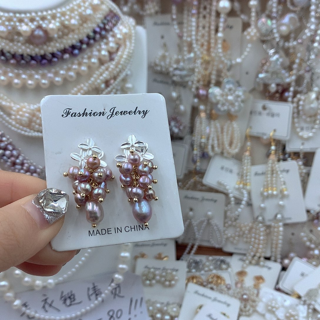 淡水珍珠耳饰银S925镶嵌