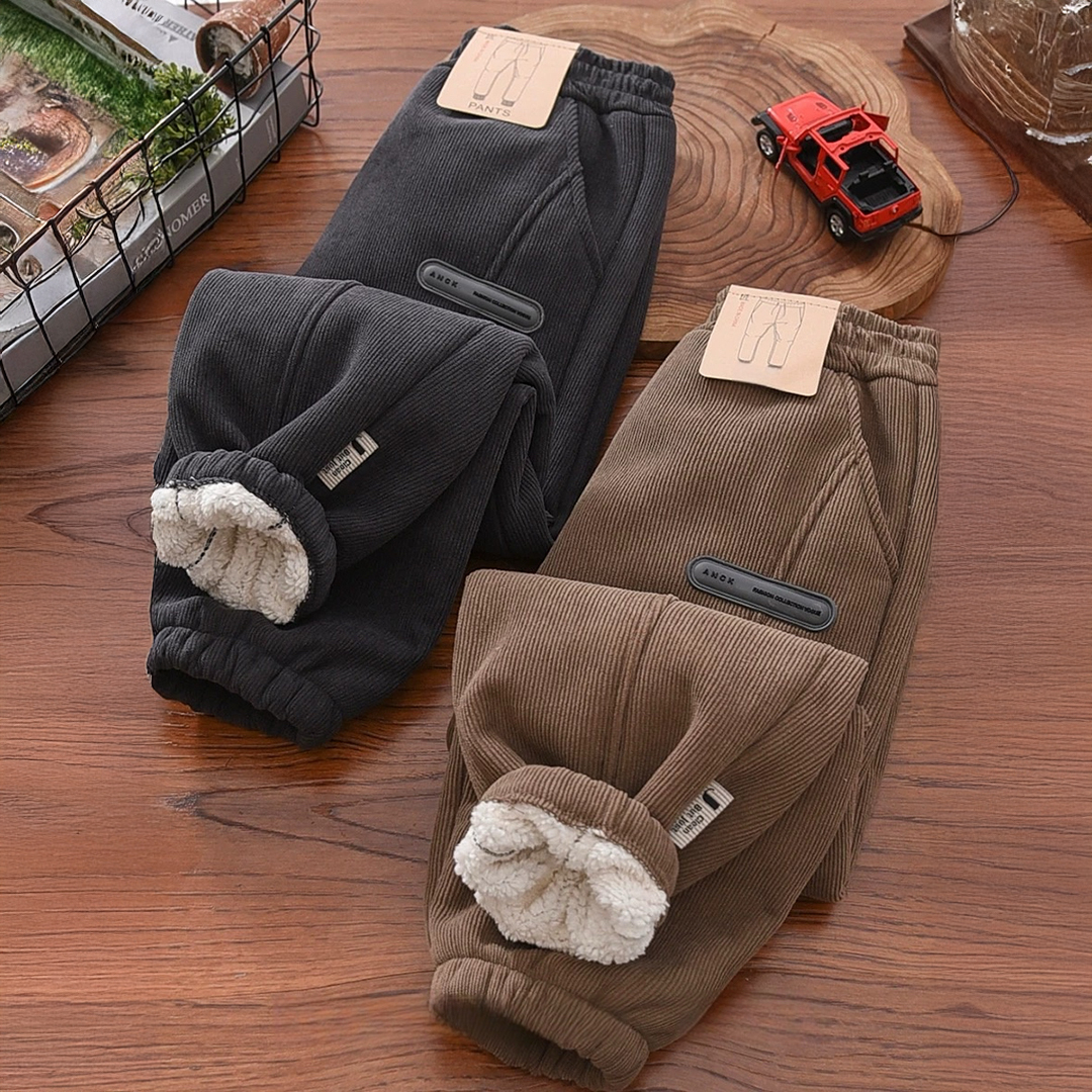 【加绒/不加绒】休闲风长裤松紧带男秋冬男童中大童裤子外穿保暖