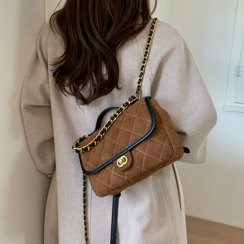 迷你款双肩包气质时尚磨砂黑色女包肩包小包包锁扣休闲女士ins