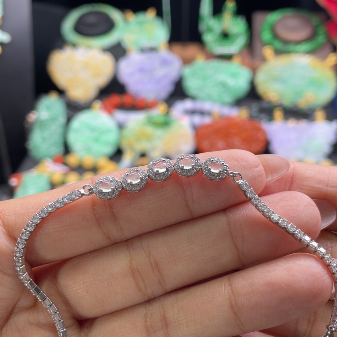 翡翠未镶嵌手链代编织