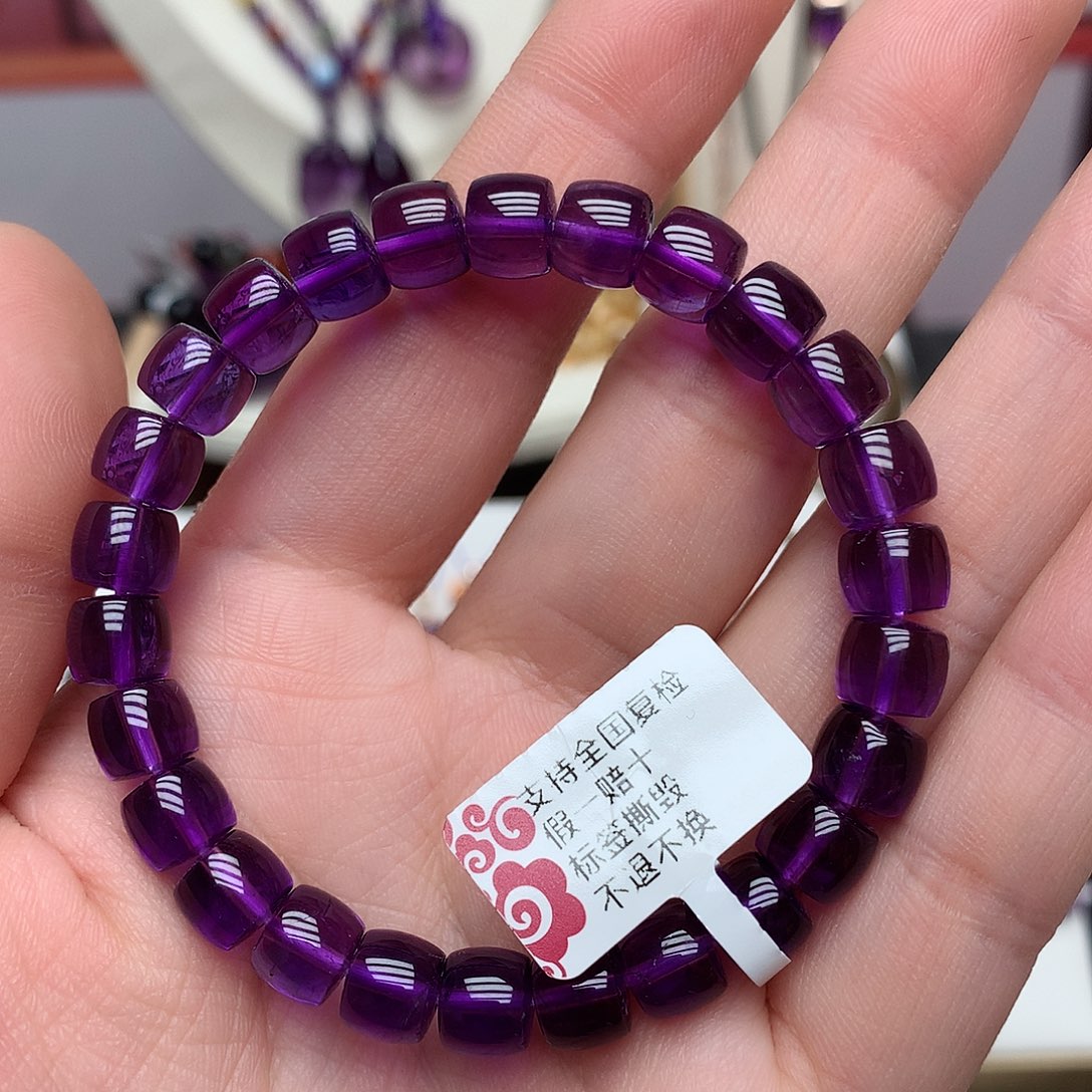 紫晶乌拉圭老型手串8m m未镶嵌