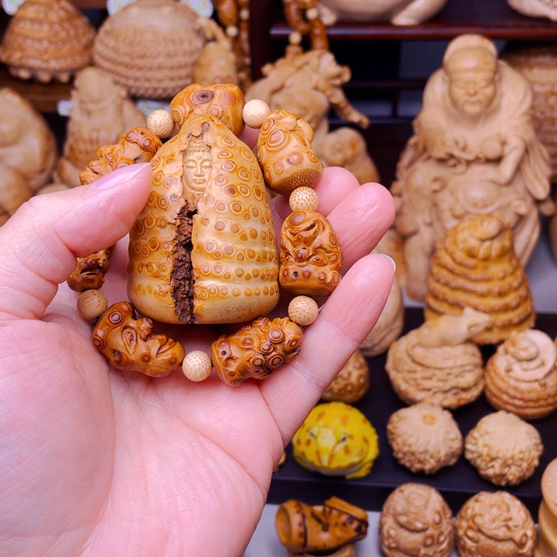 竹春**茶竹根雕罗汉串佛像把玩件