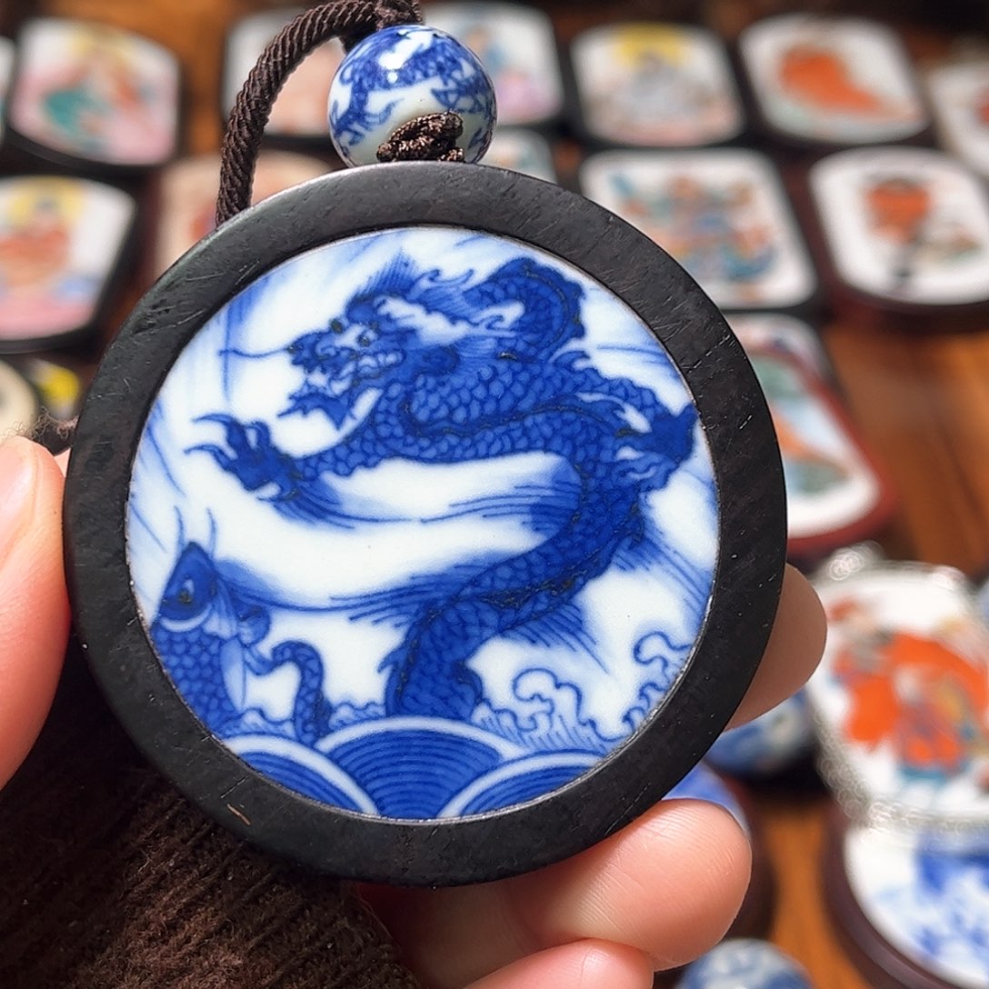 摆件云*瓷片挂件一个