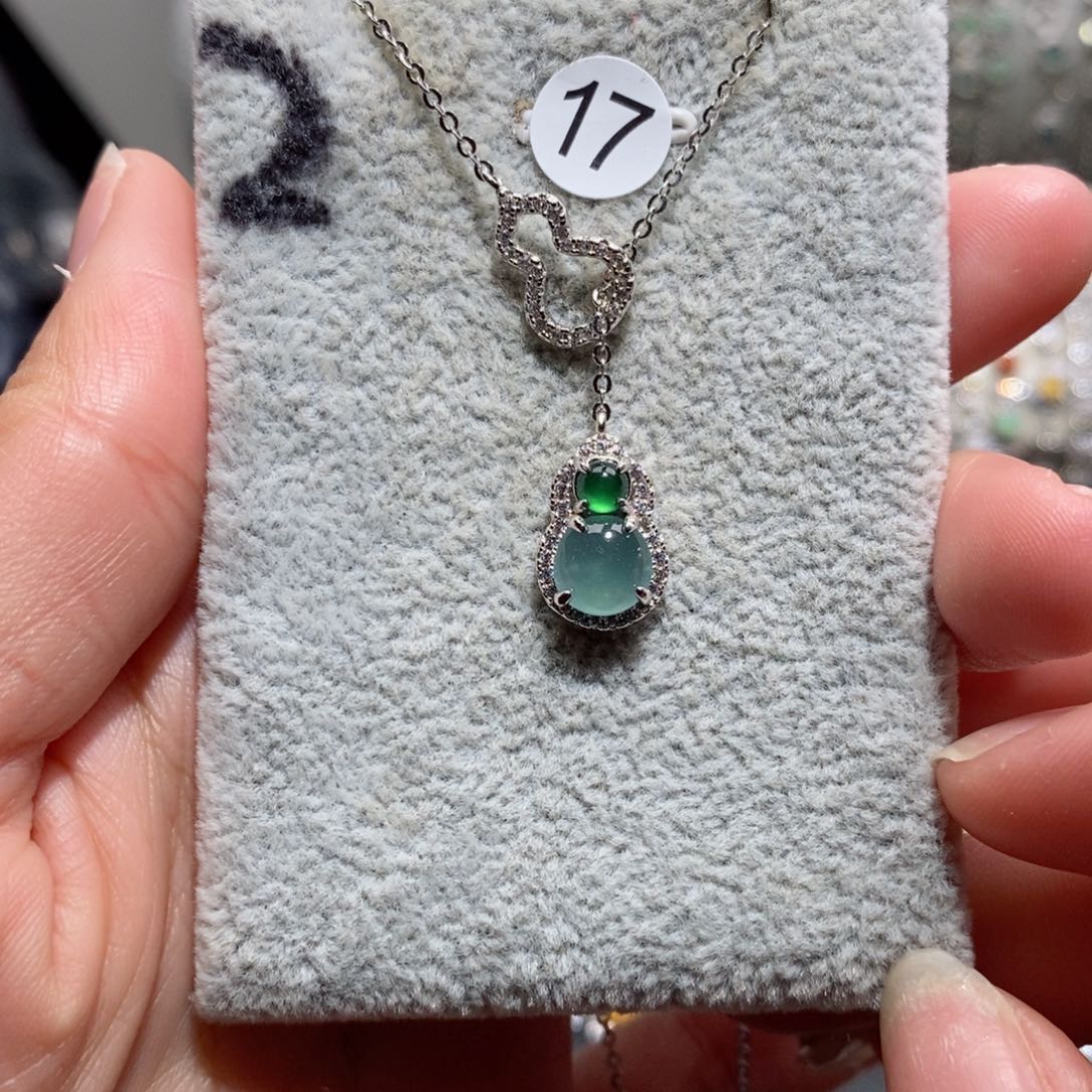 翡翠颈饰银S925镶嵌c c c