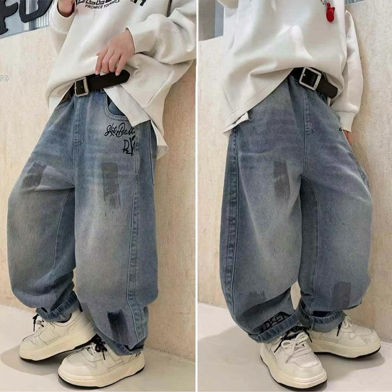 潮童印字百搭牛仔99613