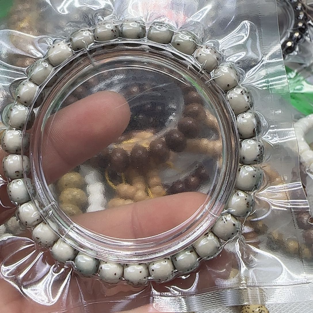 星月菩提手串84动地半壁留白星月87单圈河豚绿背