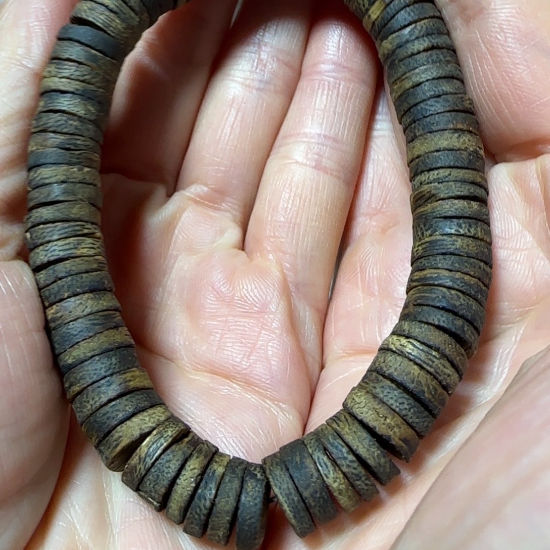 沉香木手串困**眠绿奇楠沉香沉水片珠单圈手串15克+