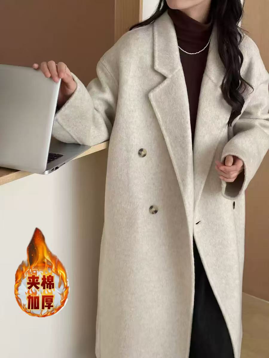 8133  M夹棉加厚大衣女秋冬季韩系气质高级感外套②