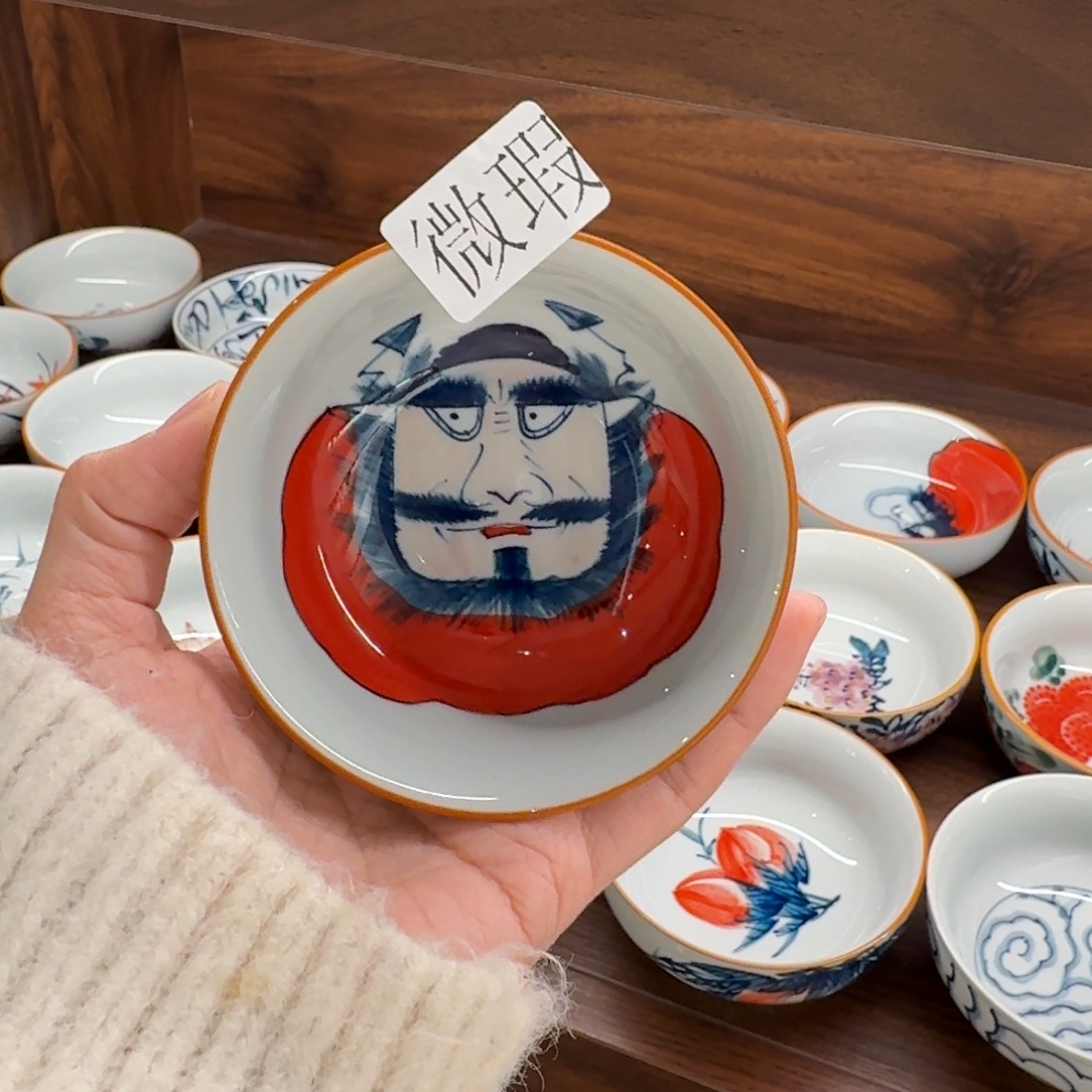 釉下手绘茶具微瑕