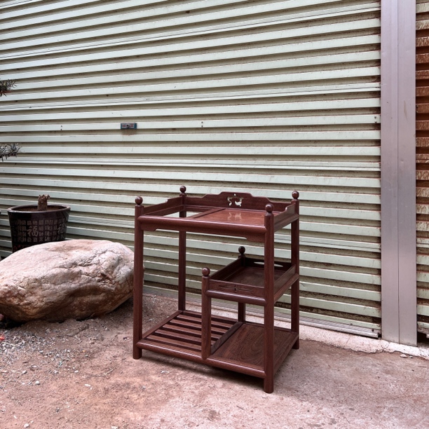 铁力木拆房老木茶水架茶几边几茶边柜中式茶水架小置物架角几