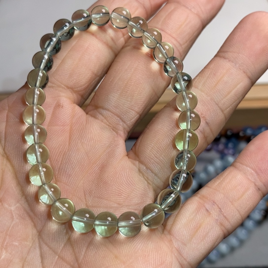 未镶嵌水晶手链毕业绿萤石6.5mm