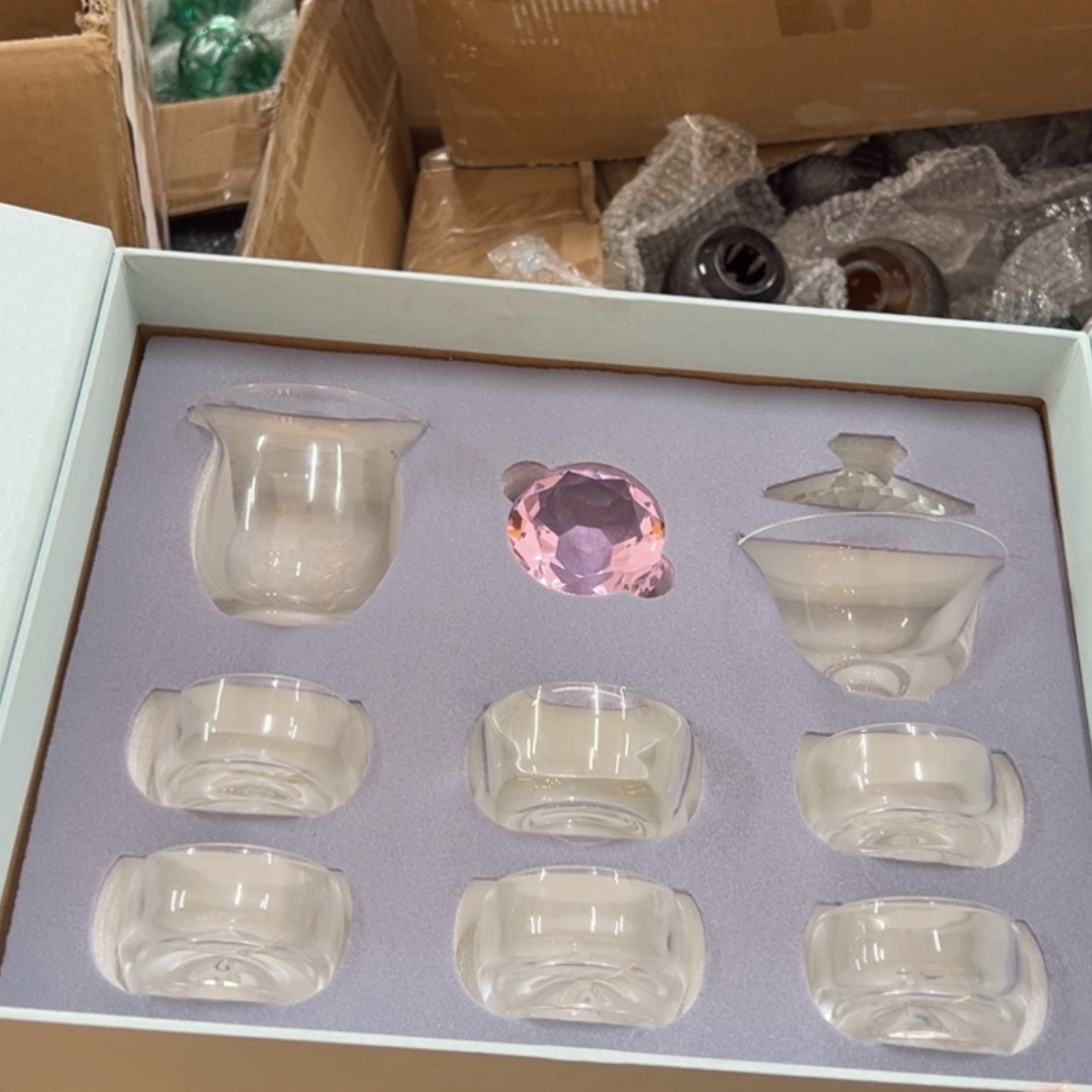 【闪购商品】水晶茶具一套，礼盒装