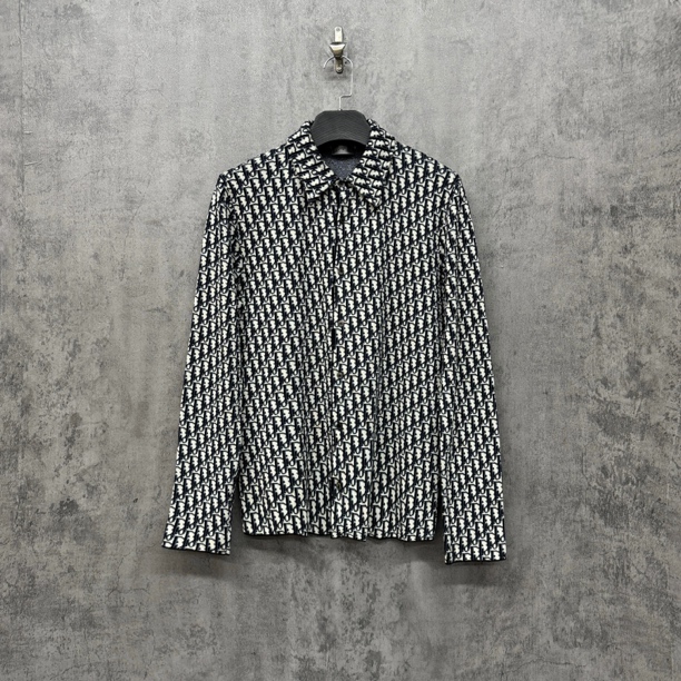 未使用 DIOR/迪奥 满Logo提花针织衬衫式外套/WK530/M码