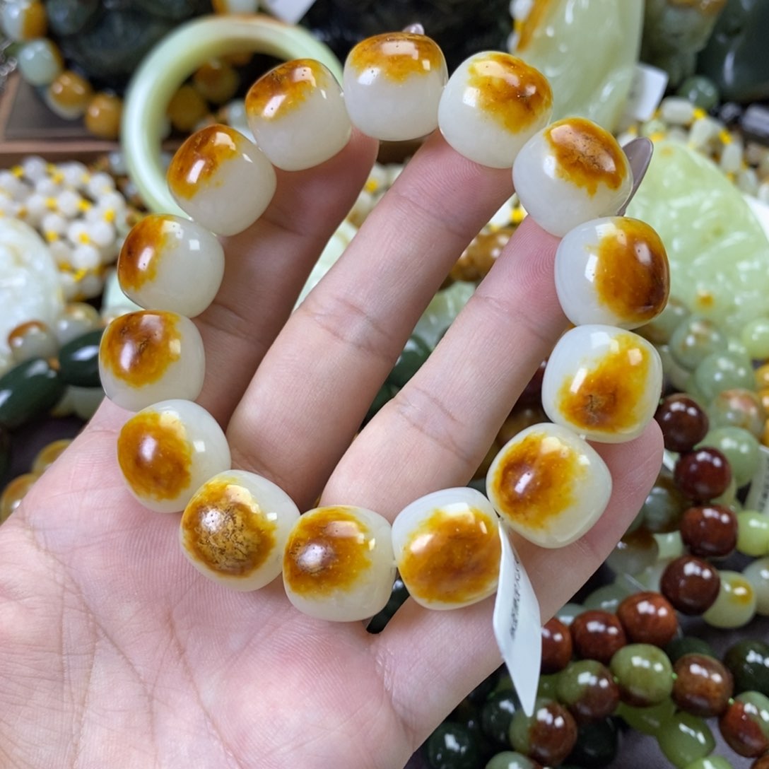 未镶嵌手串透闪石质玉自*光