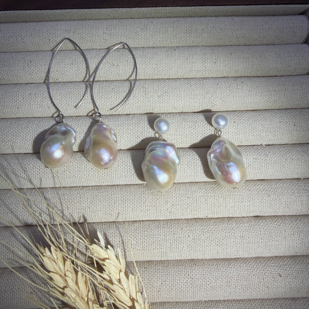 【兮奢xishe】天然巴洛克大巴耳环气质百搭设计款（多样性发货其一）