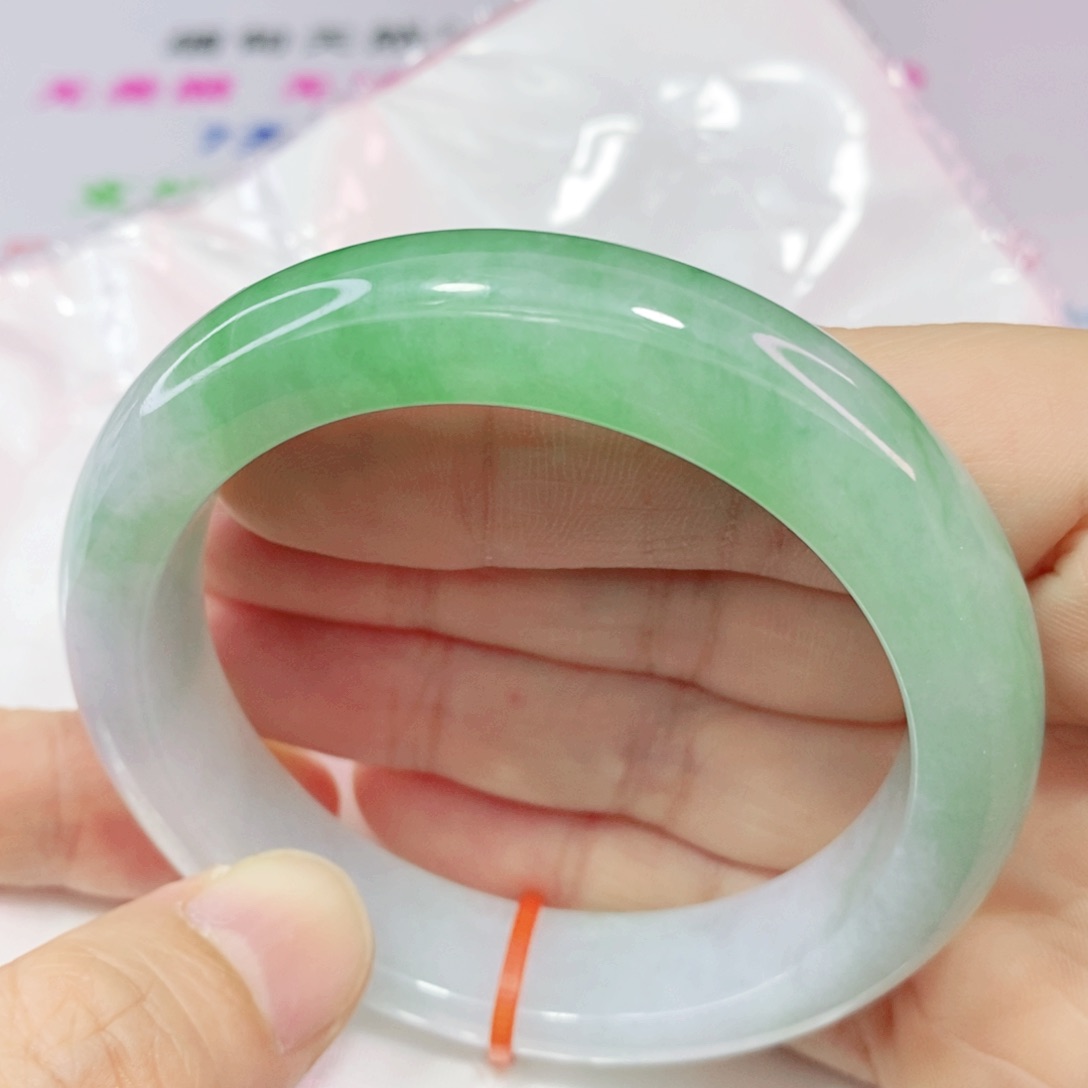 未镶嵌手镯翡翠54.6圈口正圈-高货微瑕捡漏