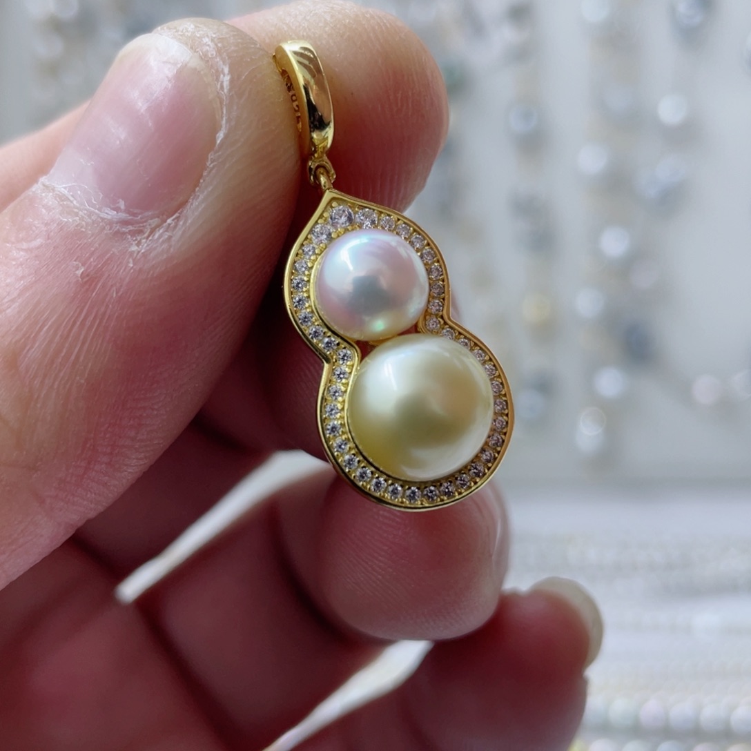 海水珍珠吊坠(不含链)银S925镶嵌