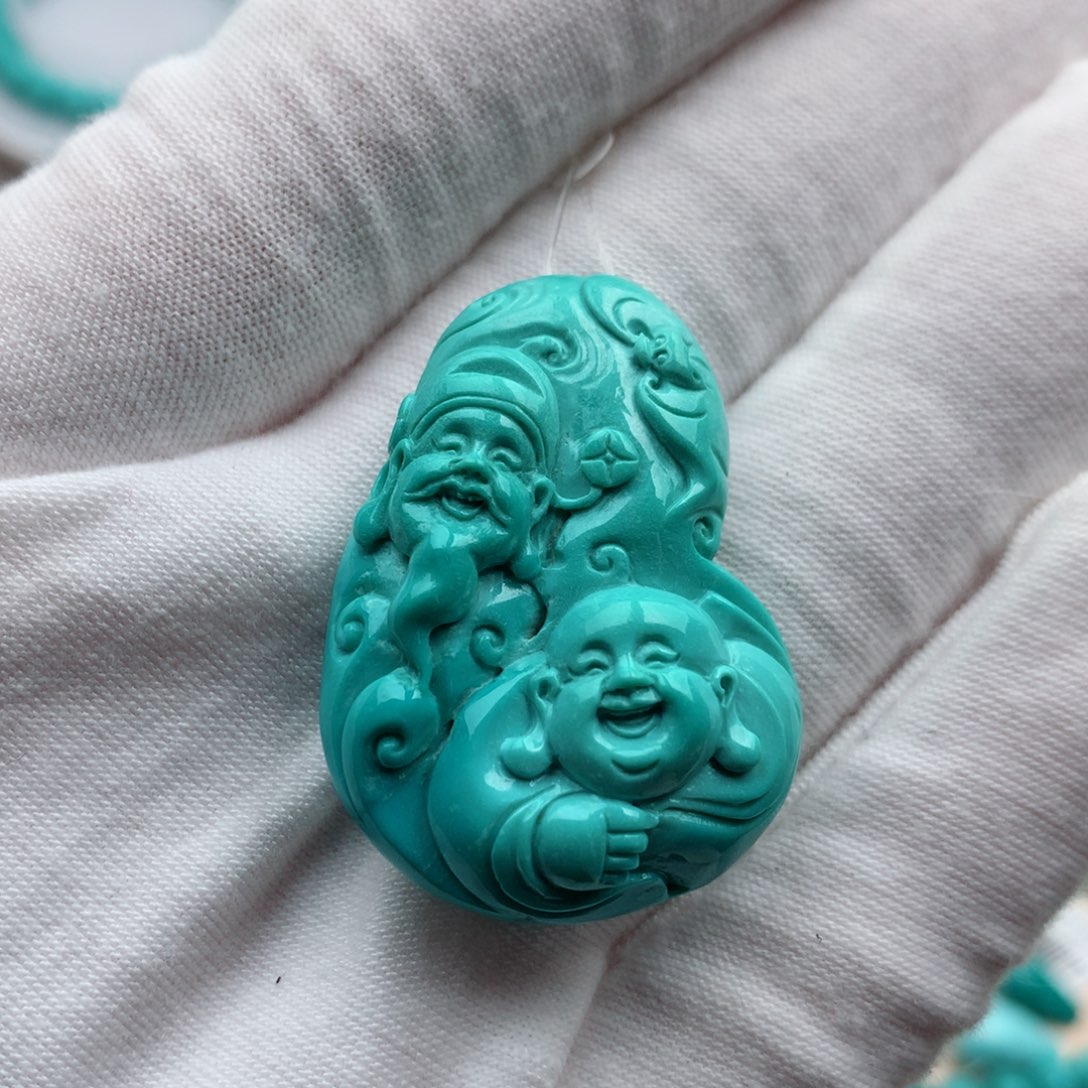 绿松石珠宝奇石未镶嵌重：14.6克