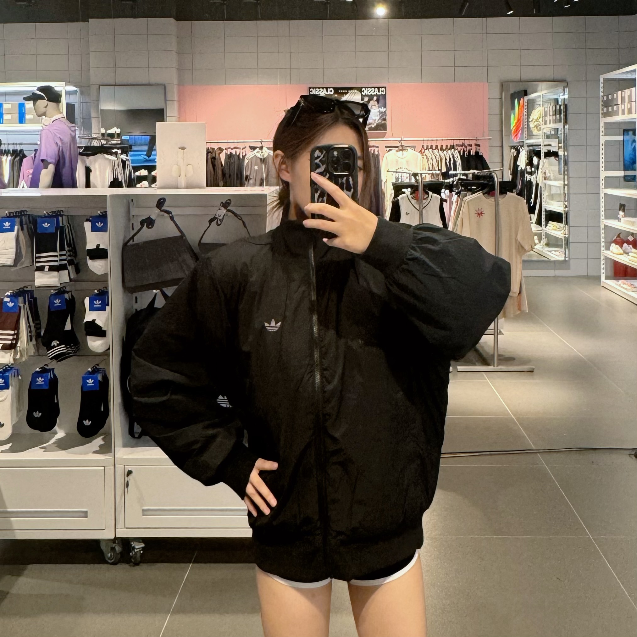 adidas/阿迪达斯三叶草 保暖飞行员立领运动棉服 NYLON JX7783