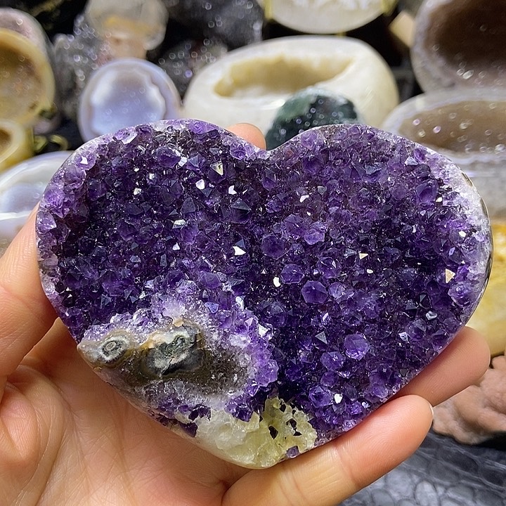 未镶嵌珠宝半成品水晶紫晶心