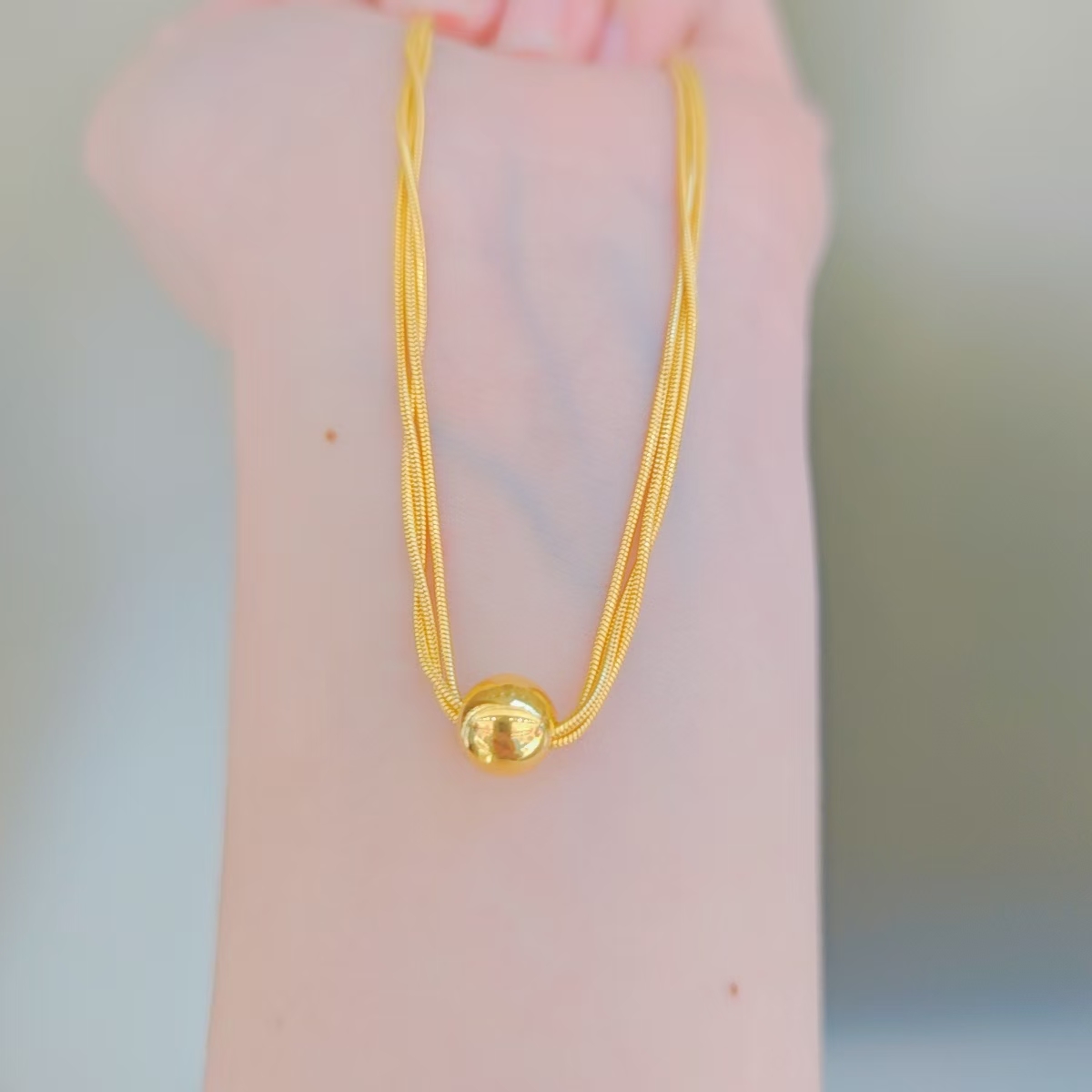 足金999有求必应蛇骨链黄金套链时尚百搭黄金首饰项链