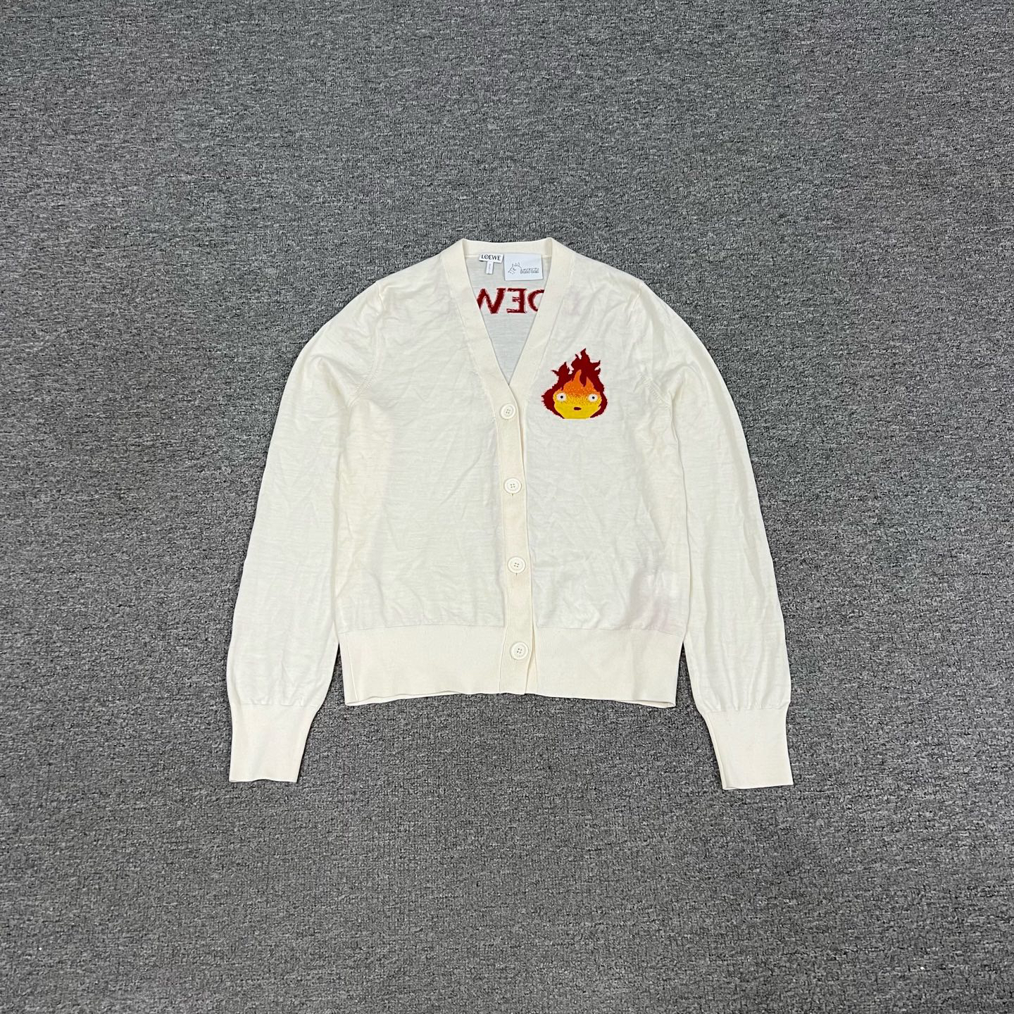 99新 AMIPARIS loewe 千与千寻联名款 小火苗毛衣开衫 s码