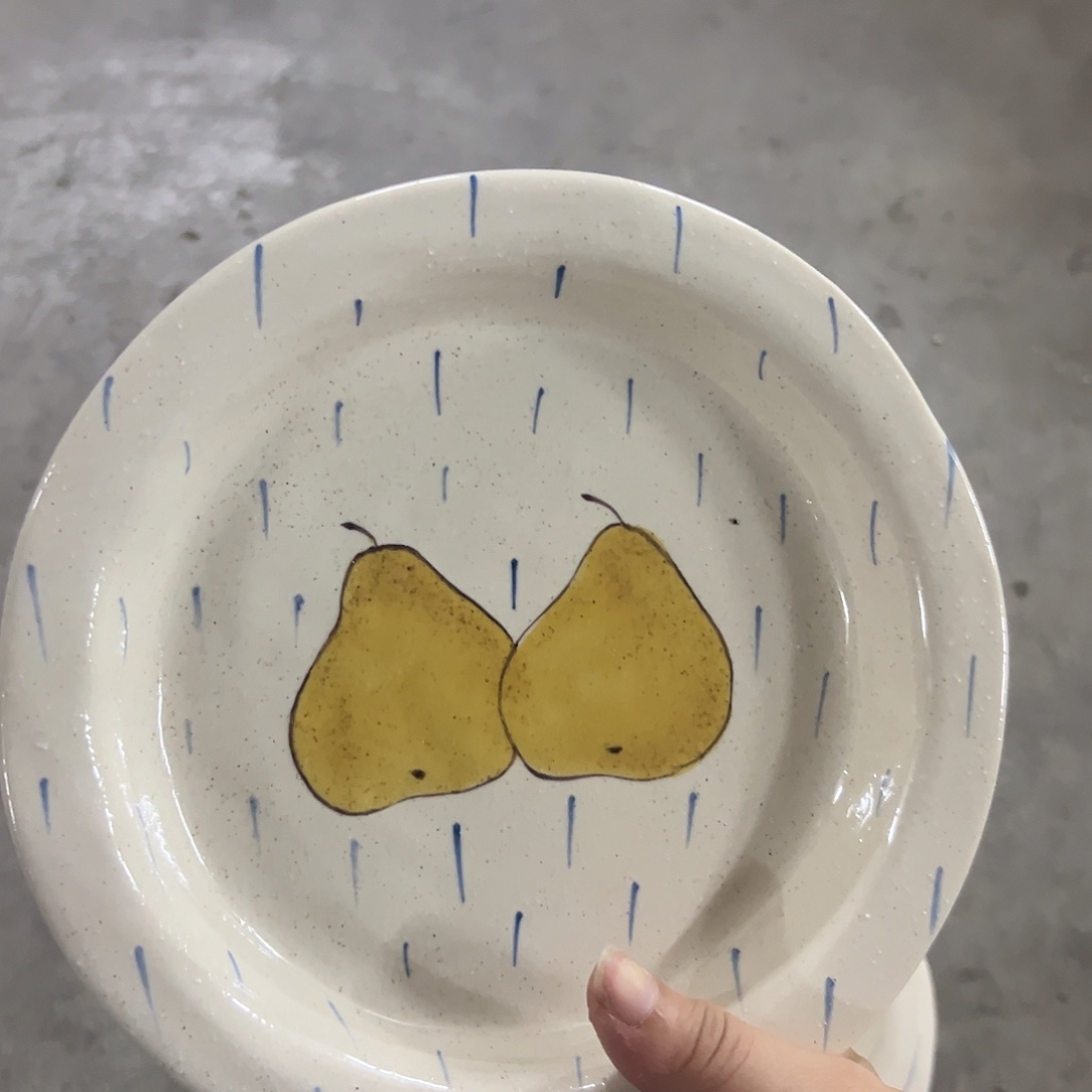 搪瓷微瑕梨盘一个哈哈