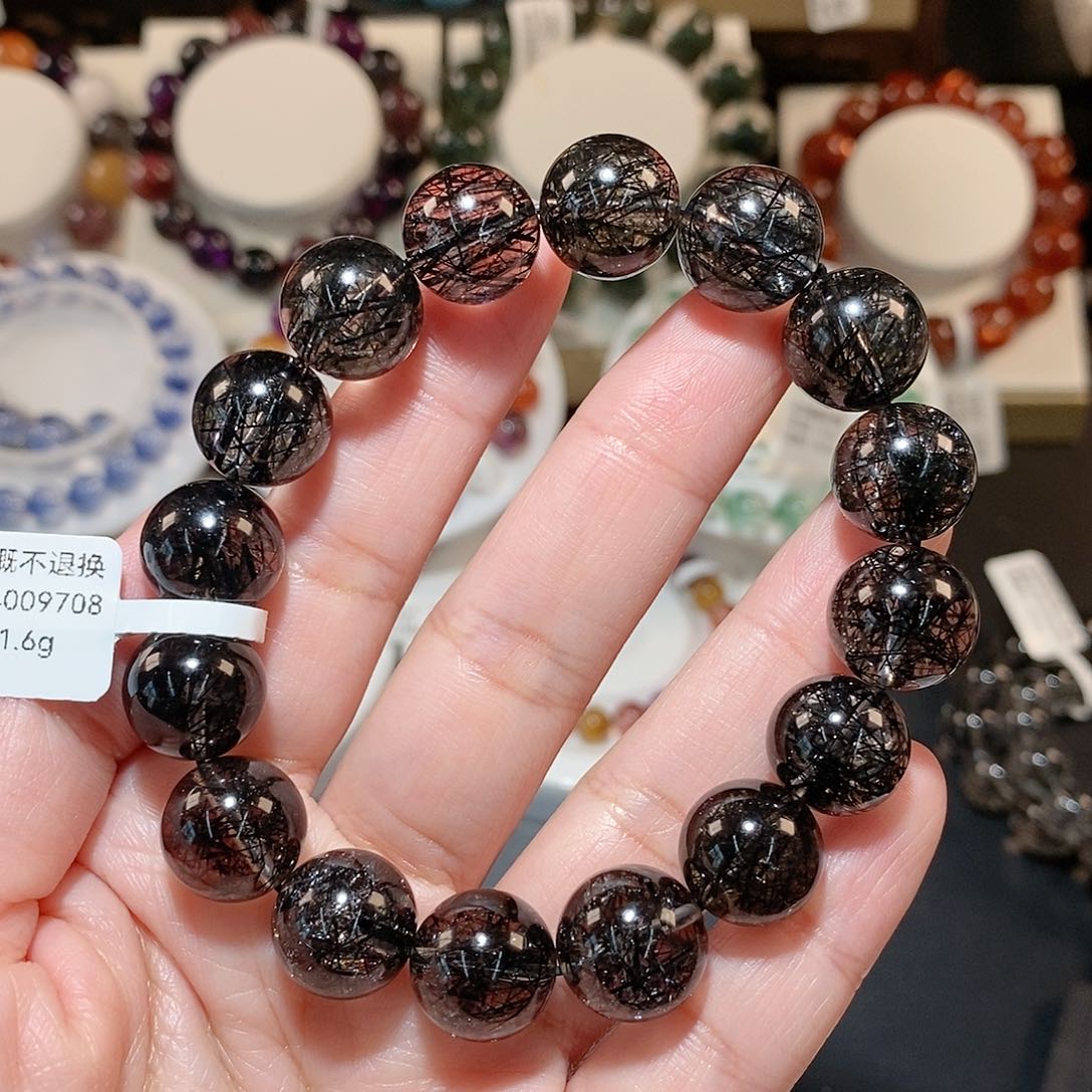 水晶手链未镶嵌失*雨F黑发晶13