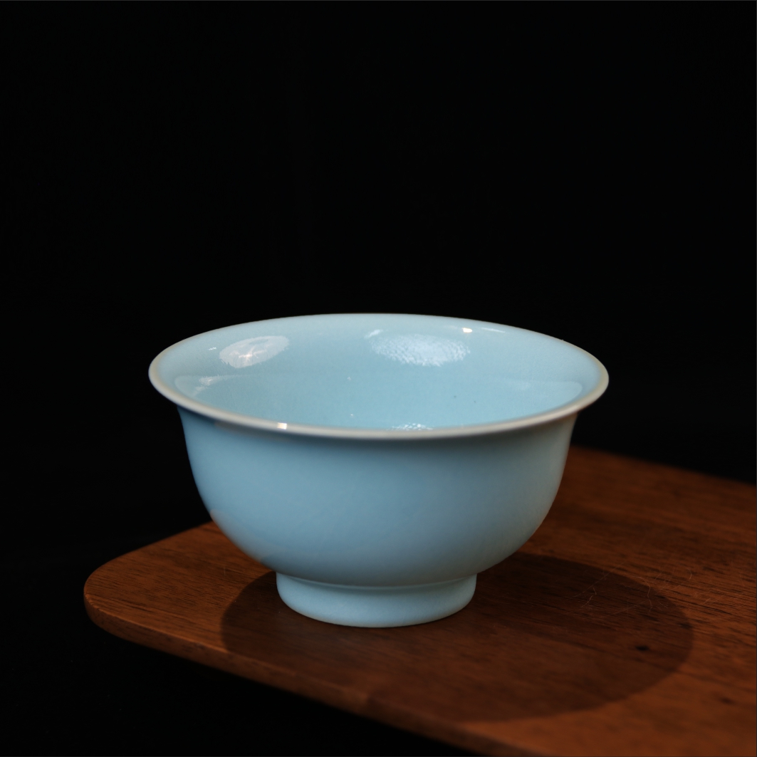 *全手工原矿天青釉汝瓷茶具/省工老师/压手杯品茗茶器主人杯茶杯