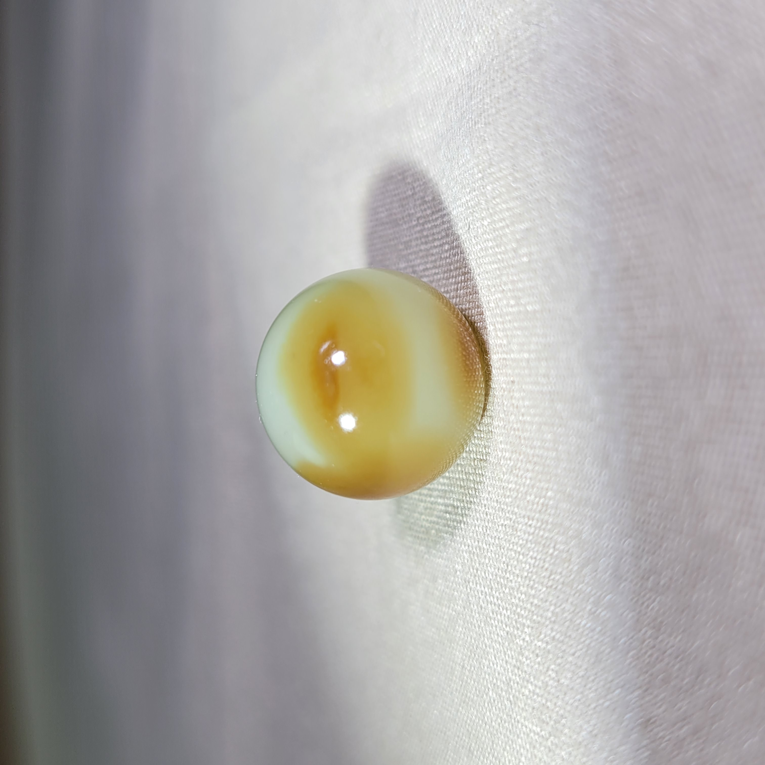 天然和田玉糖白卡13mm单珠散珠锁骨坠文玩配珠配饰顶珠隔珠DIY