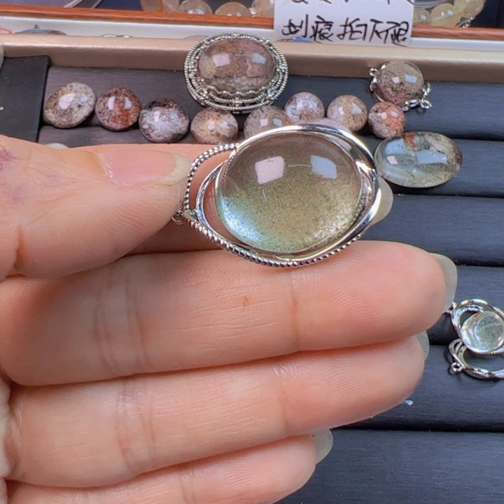 水晶手链银S800镀金镶嵌Y***～