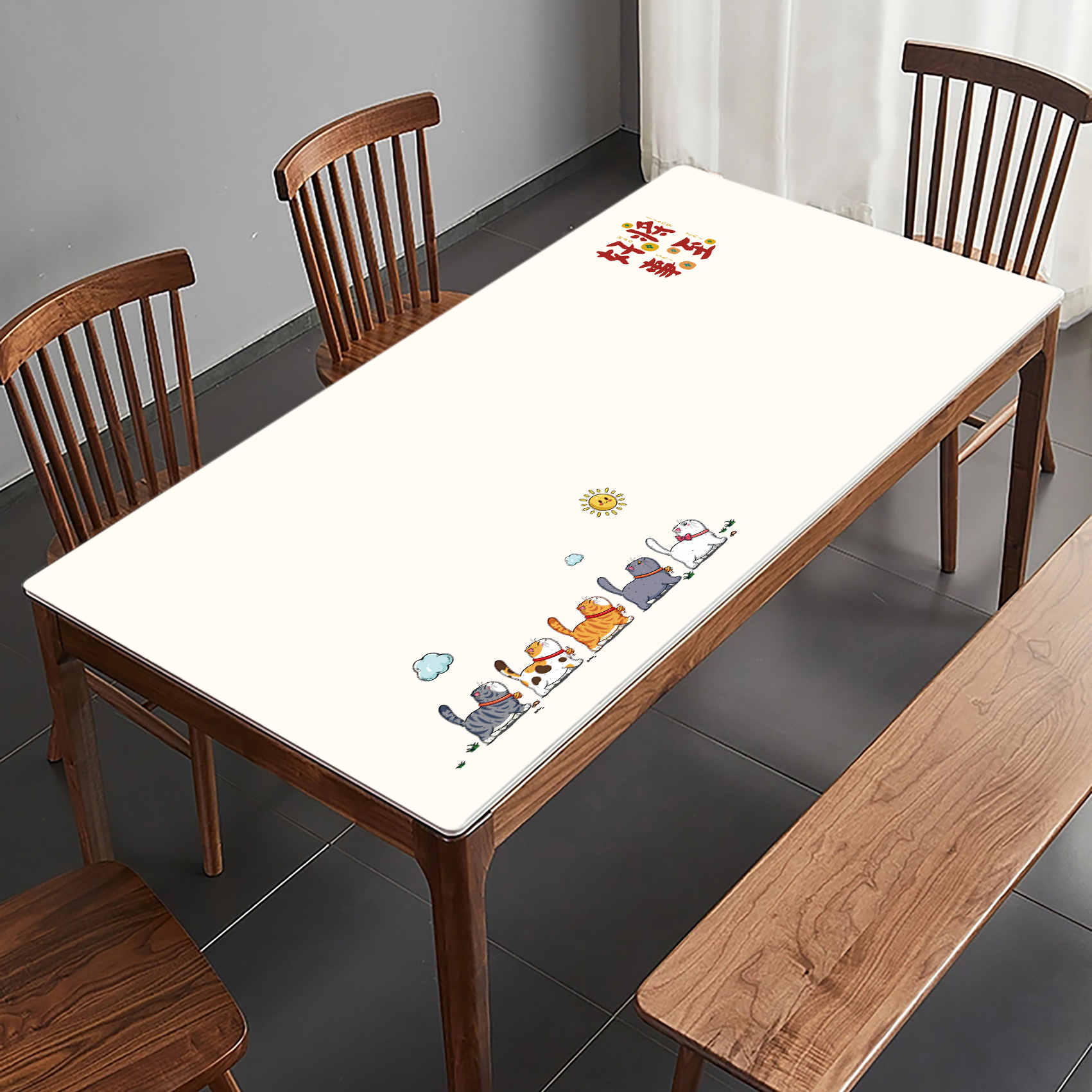 08茶几餐桌桌垫防水防油防烫餐边柜鞋柜高级软皮革保护垫