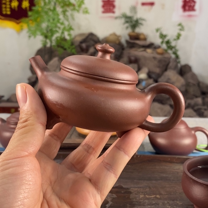 紫砂茶壶宜兴紫砂底潮青160微微瑕